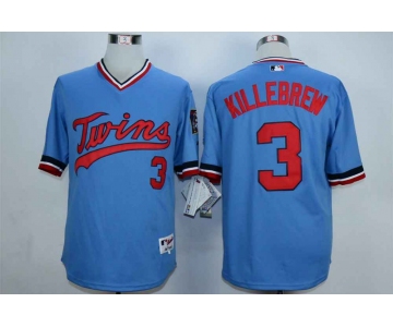 Men's Minnesota Twins #3 Harmon Killebrew Blue Cooperstown Jersey