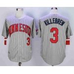 Men's Minnesota Twins #3 Harmon Killebrew Grey 1987 Turn Back The Clock Jersey