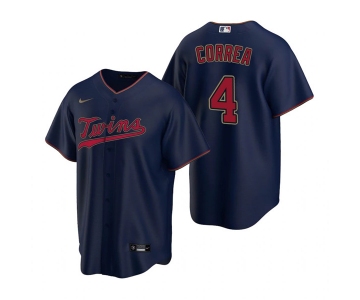 Men's Minnesota Twins #4 Carlos Correa Navy Cool Base Stitched Jersey