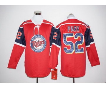 Men's Minnesota Twins #52 Byung-ho Park Red Long Sleeve Baseball Jersey