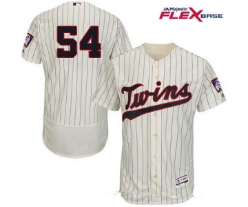 Men's Minnesota Twins #54 Ervin Santana Cream Alternate Stitched MLB Majestic Flex Base Jersey