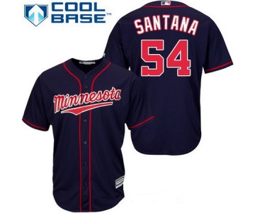 Men's Minnesota Twins #54 Ervin Santana Navy Blue Alternate Stitched MLB Majestic Cool Base Jersey