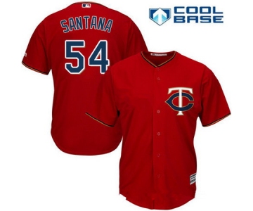 Men's Minnesota Twins #54 Ervin Santana Scarlet Red Alternate Stitched MLB Majestic Cool Base Jersey