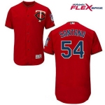 Men's Minnesota Twins #54 Ervin Santana Scarlet Red Alternate Stitched MLB Majestic Flex Base Jersey