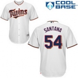Men's Minnesota Twins #54 Ervin Santana White Home Stitched MLB Majestic Cool Base Jersey