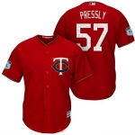 Men's Minnesota Twins #57 Ryan Pressly Red 2017 Spring Training Stitched MLB Majestic Cool Base Jersey