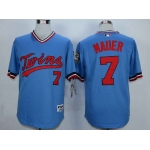 Men's Minnesota Twins #7 Joe Mauer Blue Cooperstown Jersey