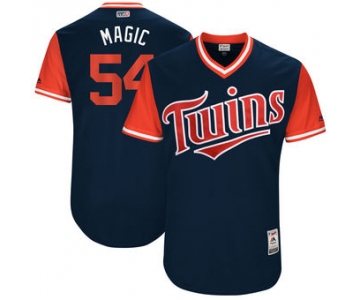 Men's Minnesota Twins Ervin Santana Magic Majestic Navy 2017 Players Weekend Authentic Jersey