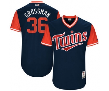 Men's Minnesota Twins Robbie Grossman Grossman Majestic Navy 2017 Players Weekend Authentic Jersey