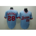 Minnesota Twins #28 Bert Blyleven Light Blue Throwback Jersey