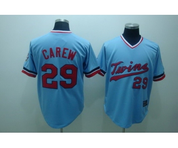 Minnesota Twins #29 Rod Carew Light Blue Throwback Jersey