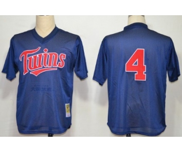 Minnesota Twins #4 Paul Molitor 1996 Mesh BP Navy Blue Throwback Jersey