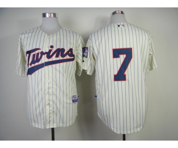 Minnesota Twins #7 Joe Mauer Cream Jersey