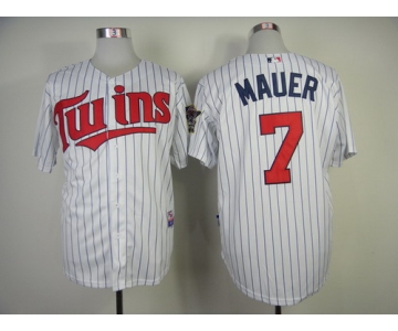 Minnesota Twins #7 Joe Mauer White Jersey