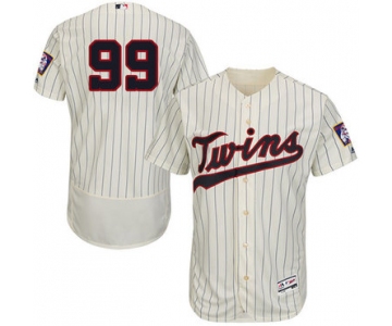 Minnesota Twins #99 Logan Morrison Cream Strip Flexbase Authentic Collection Stitched Baseball Jersey
