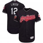 Cleveland Indians #12 Francisco Lindor Navy Blue 2018 Spring Training Authentic Flex Base Stitched MLB Jersey