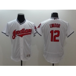 Men's Cleveland Indians #12 Francisco Lindor White Home 2016 Flexbase Majestic Baseball Jersey