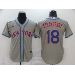 Men's New York Mets #18 Darryl Strawberry Gray Stitched MLB Cool Base Nike Jersey