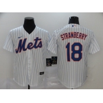 Men's New York Mets #18 Darryl Strawberry White Stitched MLB Cool Base Nike Jersey