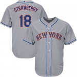Mets #18 Darryl Strawberry Grey Cool Base Stitched Youth Baseball Jersey