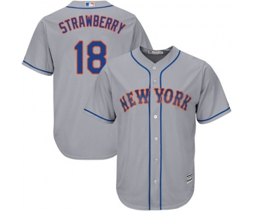 Mets #18 Darryl Strawberry Grey Cool Base Stitched Youth Baseball Jersey