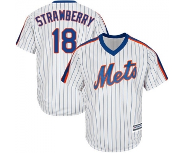 Mets #18 Darryl Strawberry White(Blue Strip) Alternate Cool Base Stitched Youth Baseball Jersey