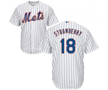 Mets #18 Darryl Strawberry White(Blue Strip) Cool Base Stitched Youth Baseball Jersey