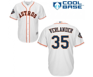 Astros #35 Justin Verlander White New Cool Base 2019 World Series Bound Stitched Baseball Jersey