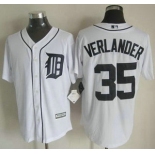 Detroit Tigers #35 Justin Verlander 2015 White With Navy Jersey