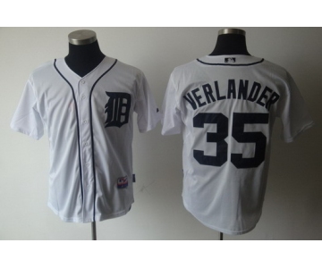 Detroit Tigers #35 Justin Verlander White Jersey