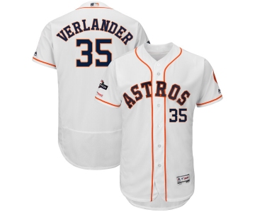 Houston Astros #35 Justin Verlander Majestic 2019 Postseason Authentic Flex Base Player White Jersey