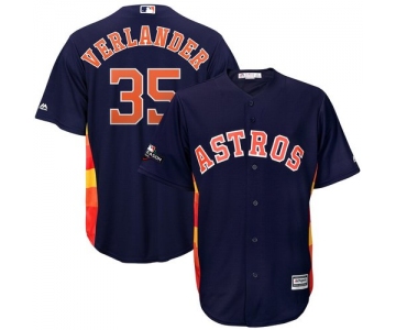 Houston Astros #35 Justin Verlander Majestic 2019 Postseason Official Cool Base Player Navy Jersey