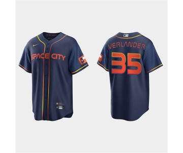 Men's Houston Astros #35 Justin Verlander 2022 Navy City Connect Cool Base Stitched Jersey