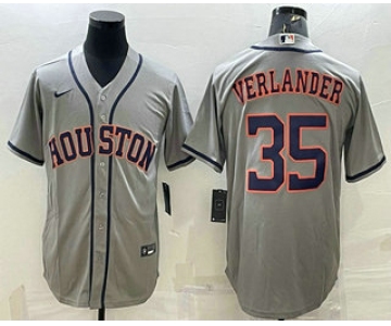 Men's Houston Astros #35 Justin Verlander Grey Stitched MLB Cool Base Nike Jersey