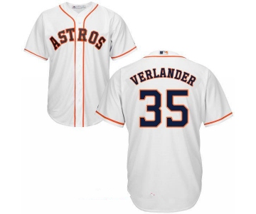 Men's Houston Astros #35 Justin Verlander White Home Stitched MLB Majestic Cool Base Jersey