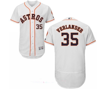 Men's Houston Astros #35 Justin Verlander White Home Stitched MLB Majestic Flex Base Jersey