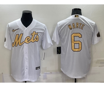 Men's New York Mets #6 Starling Marte White 2022 All Star Stitched Cool Base Nike Jersey