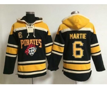 Men's Pittsburgh Pirates #6 Starling Marte Alternate Black MLB Hoodie