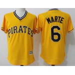 Men's Pittsburgh Pirates #6 Starling Marte Yellow Stitched MLB Majestic Cool Base Jersey