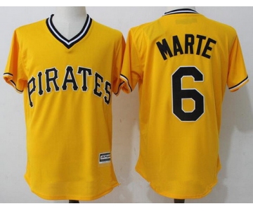 Men's Pittsburgh Pirates #6 Starling Marte Yellow Stitched MLB Majestic Cool Base Jersey