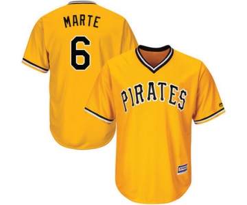 Pirates #6 Starling Marte Gold Cool Base Stitched Youth Baseball Jersey