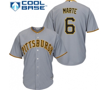 Pirates #6 Starling Marte Grey Cool Base Stitched Youth Baseball Jersey