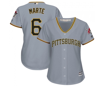 Pirates #6 Starling Marte Grey Road Women's Stitched Baseball Jersey