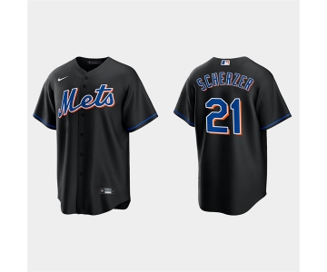 Men's New York Mets #21 Max Scherzer Black Cool Base Stitched Baseball Jersey