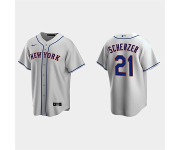 Men's New York Mets #21 Max Scherzer Gray Cool Base Stitched Baseball Jersey