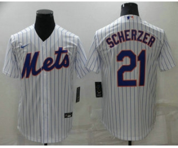 Men's New York Mets #21 Max Scherzer White Stitched MLB Cool Base Nike Jersey