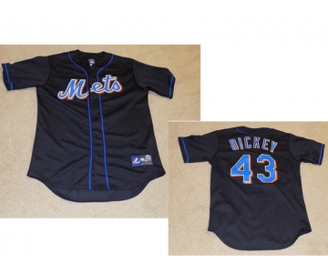 Big Size Men's New York Mets #43 R.A.Dickey Majestic alternative black authentic game jersey