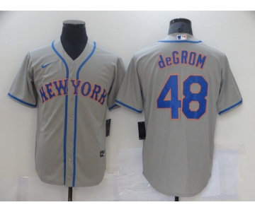 Men New York Mets 48 Degrom Grey Game Nike MLB Jerseys