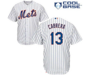 Men's New York Mets #13 Asdrubal Cabrera White Home Stitched MLB Majestic Cool Base Jersey