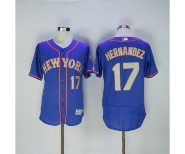 Men's New York Mets #17 Keith Hernandez Retired Blue With Gray 2016 Flexbase Majestic Baseball Jersey